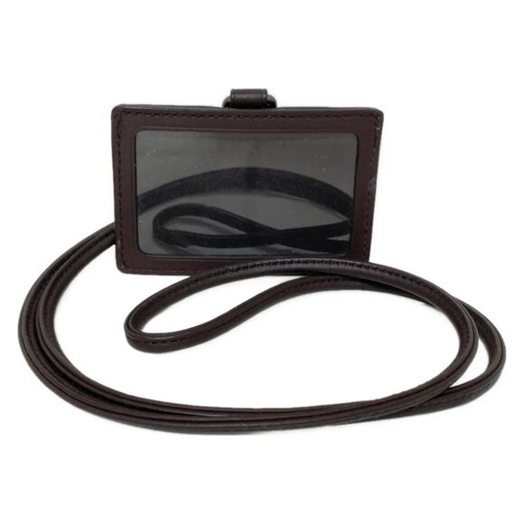 COACH Camden Leather E/W Lanyard F62763 Clear Dark Brown Brown Leather - - Picture 2 of 6